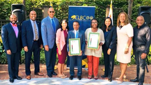 CLBC Members with 2018 Black Staff Honorees: Tiffani Alvidrez and Reginald Fair 